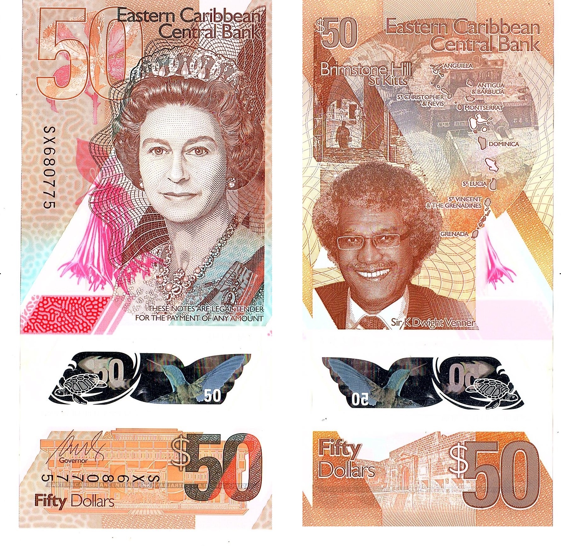 East Caribean #W59/AU  50 Dollars